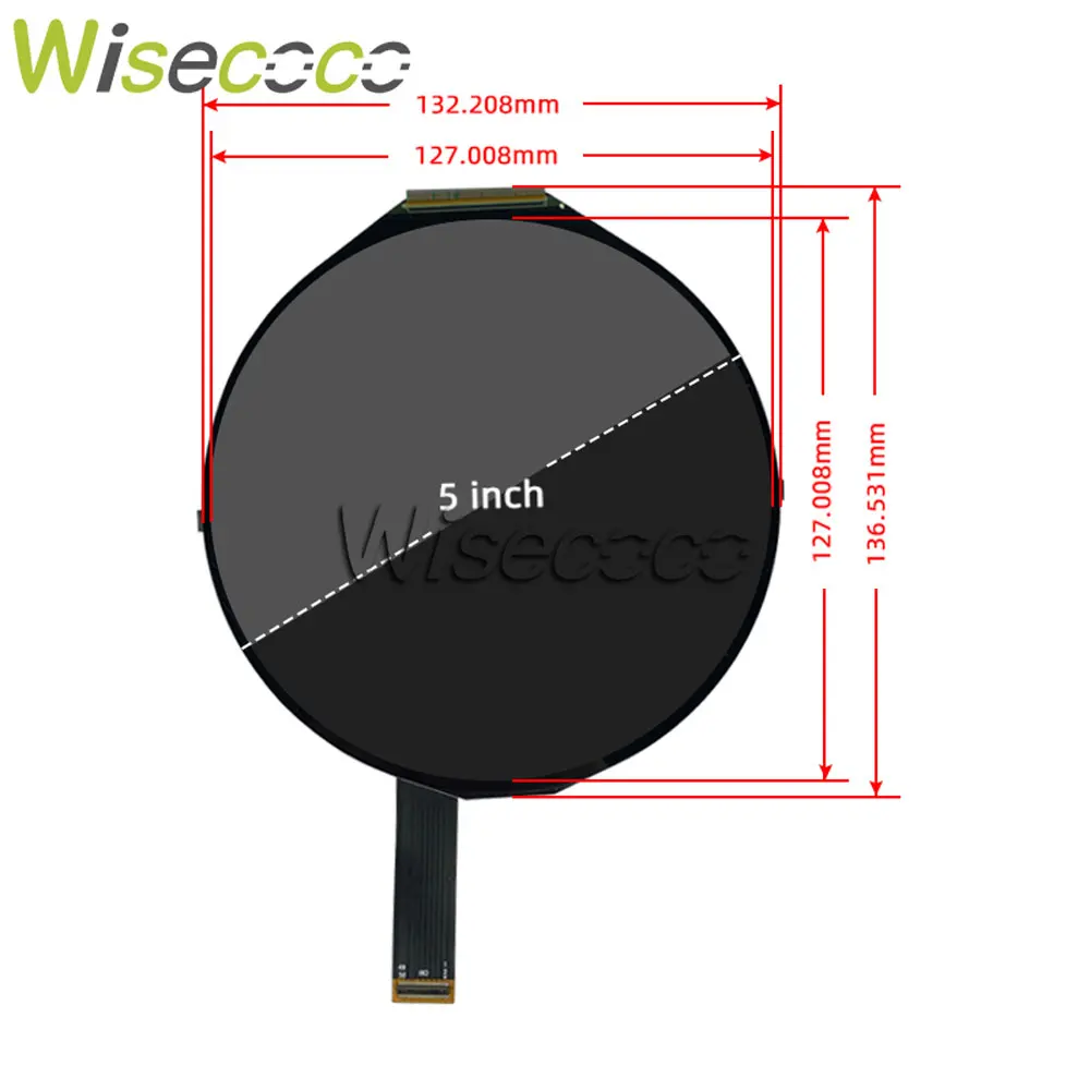 Imagem -02 - Tela Redonda Circular Display Módulo Ips Lcd para Automotive Smart Home Mipi Driver Board Circle Display 5