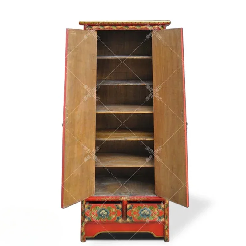 

Bookcase Wardrobe Vintage Shoe Sideboard Living Room Curio in Antique Style Solid Wood Furniture