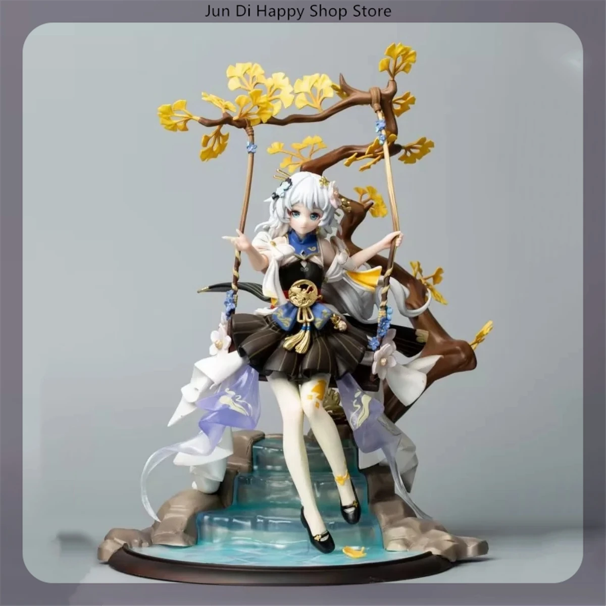 28cm Honkai Impact Theresa Apocalypse Sit On The Swing Game Girl Figure Model Statue Collection Desktop Decoration Ornament Toys