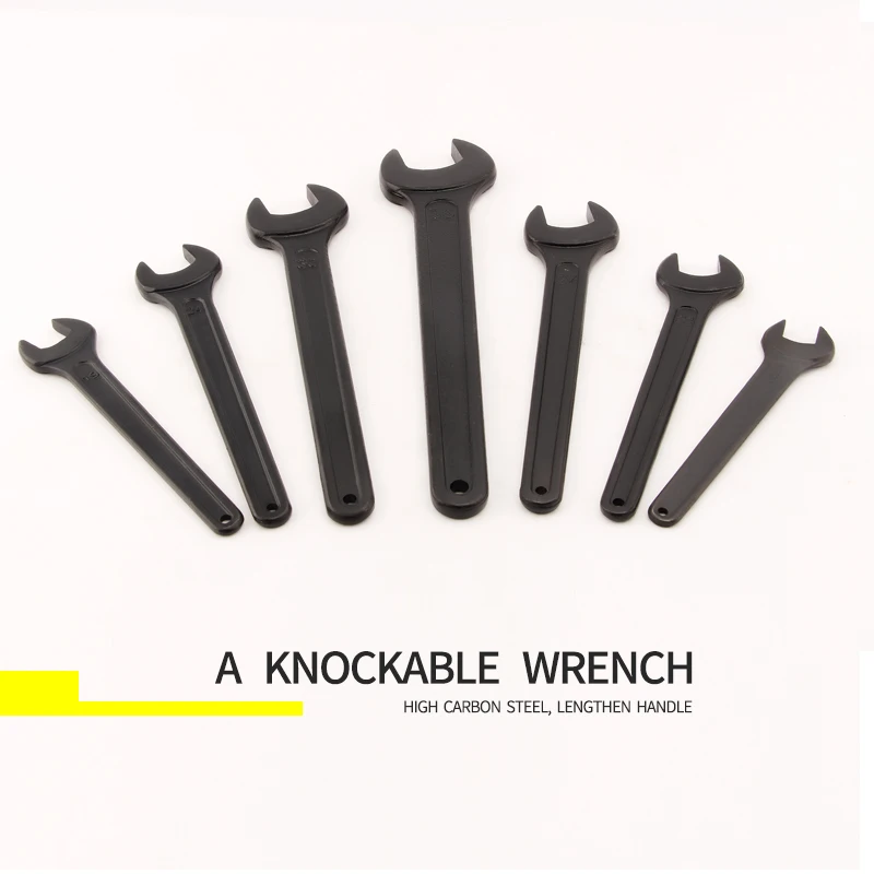 1Pcs Heavy Duty Single Open End Wrench Black Spanner 14mm 16mm 17mm 18mm 19mm 21mm 22mm 24mm 27mm 30mm 32mm 36mm 41mm 46mm 50mm