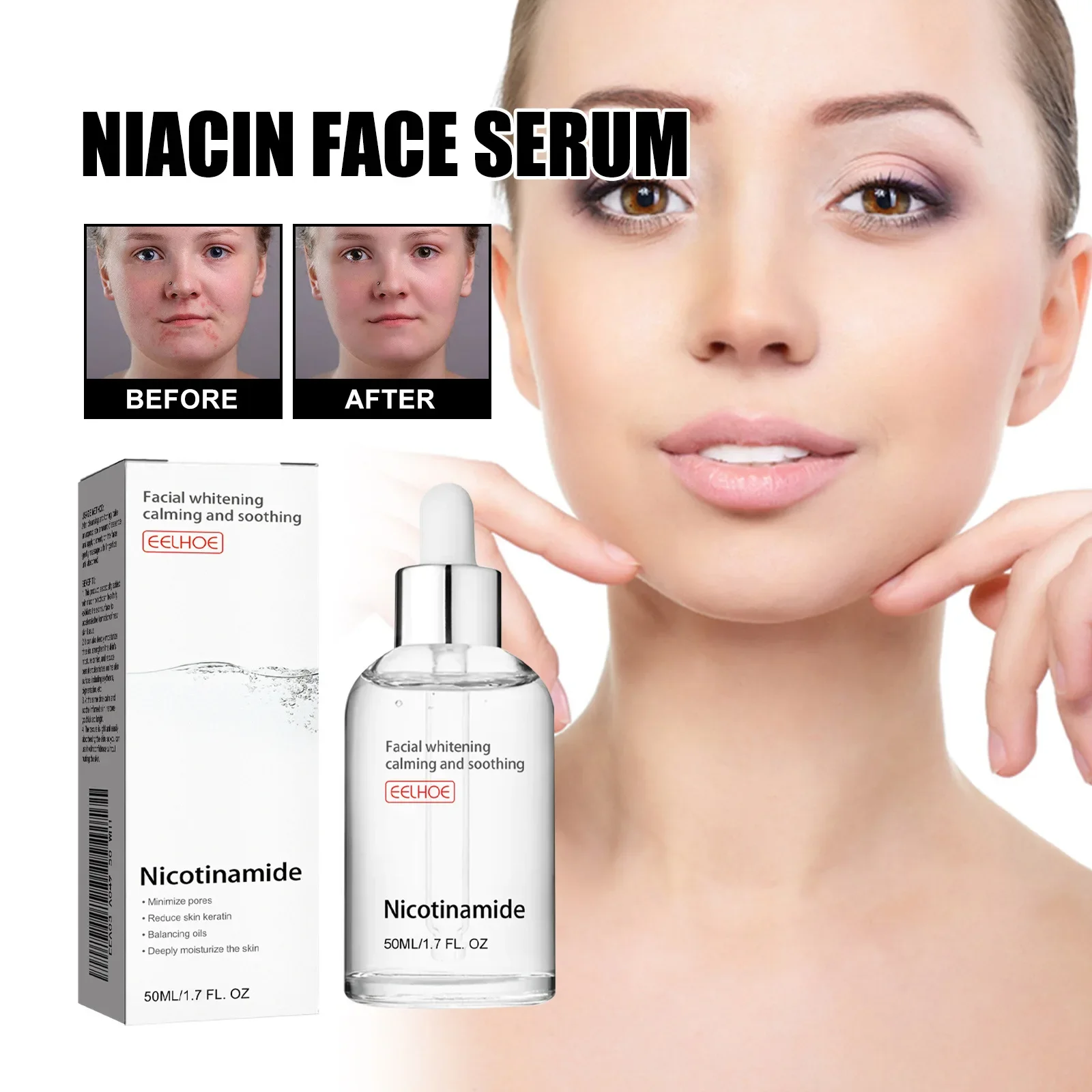 

Whitening and Moisturizing Face Serum - Niacinamide and Hyaluronic Acid Essence Dark Spot Whitening Acne Pimple Treatment