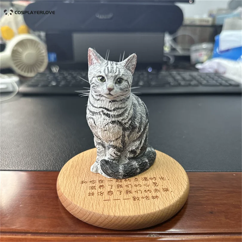 Personalización de fotos DIY, accesorios de utilería hechos a mano para gatos y mascotas, estatua de yeso, conmemoración personalizada