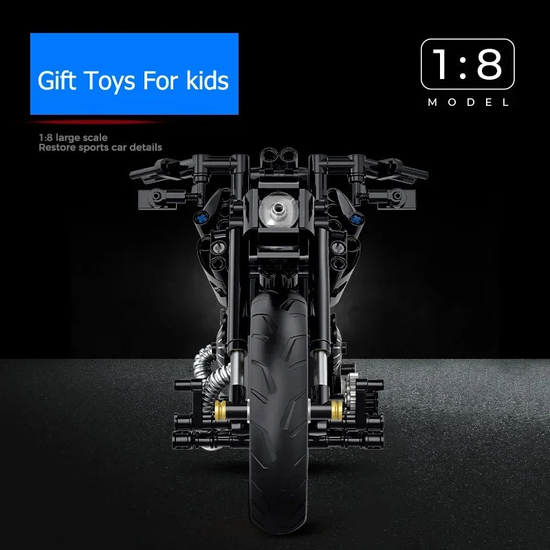 New Motorcycle Building Block Toys 1:8 Technology Parts Assembly Building Brick Boys DIY Simulation Racing Model Toys Gifts