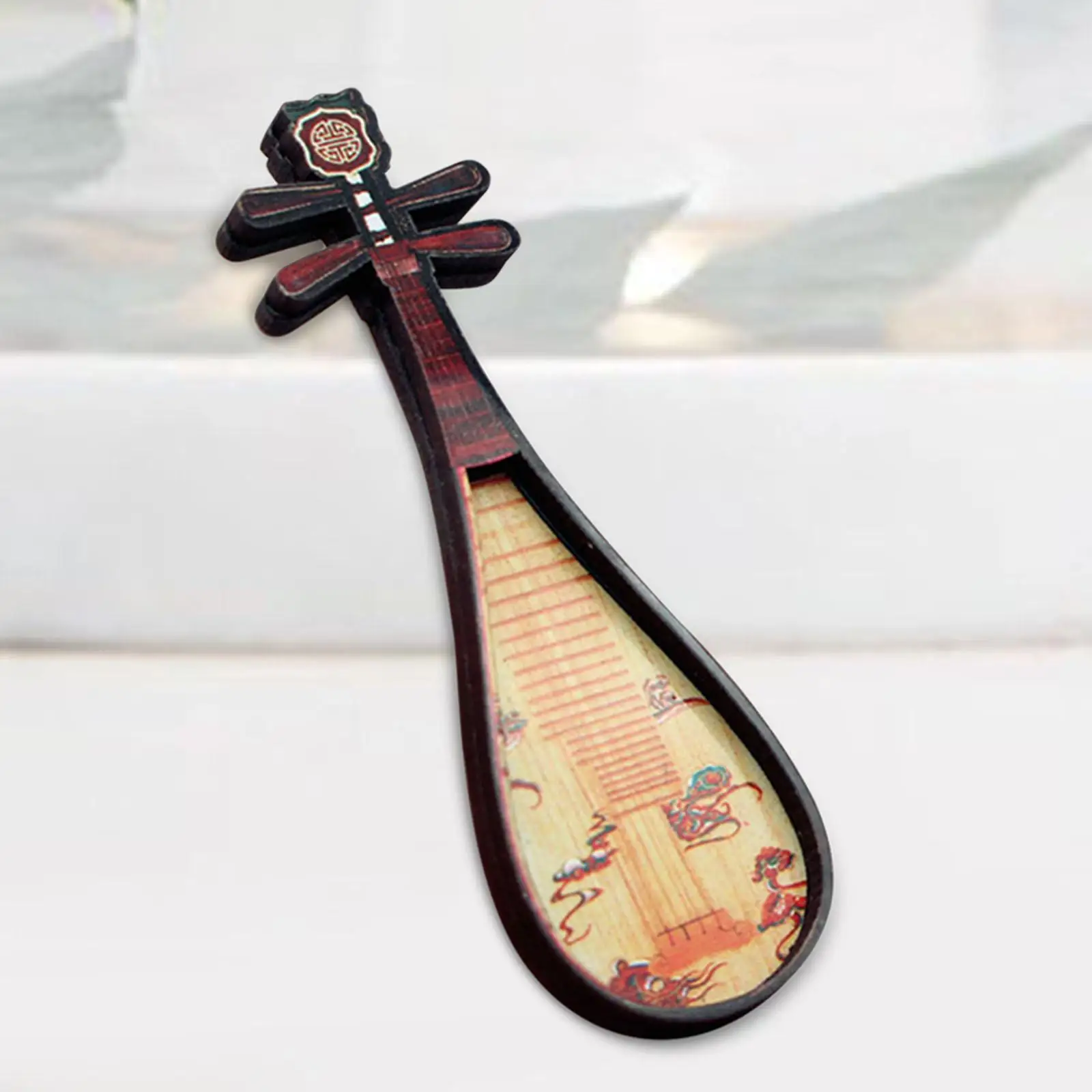 نموذج آلة موسيقية مصغرة لبيت الدمى ملحقات لعبة خشبية مصنوعة يدويًا لتزيين أثاث بيت الدمية 1 12 #3