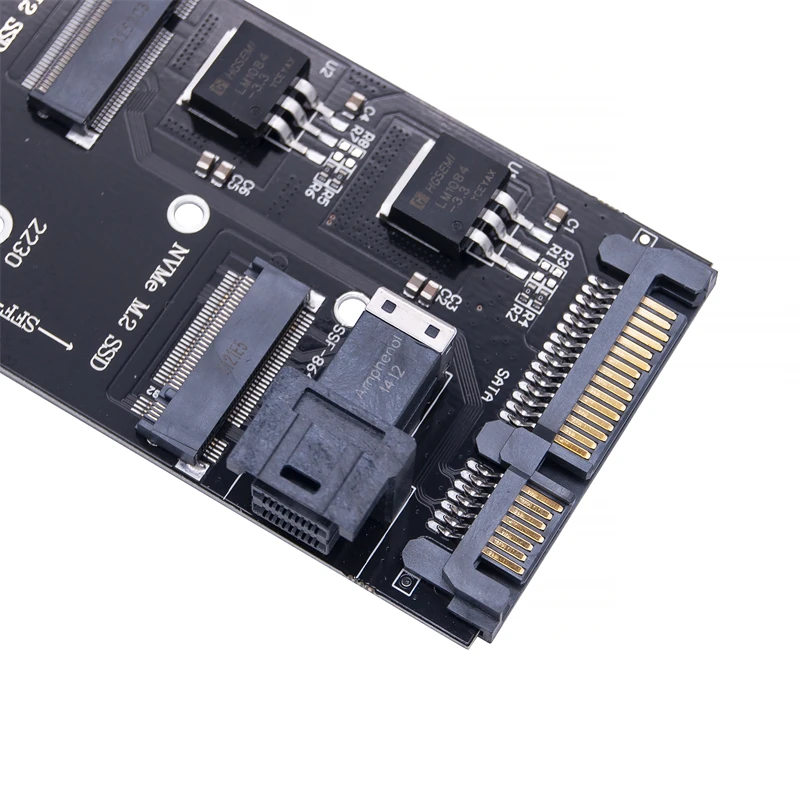 SATA NVME M2 어댑터 SSD M2 어댑터 NVME PCIE SSD-SFF-8643 어댑터 M.2 NGFF SATA SSD-SATA 카드 추가 라이저 22110 M.2