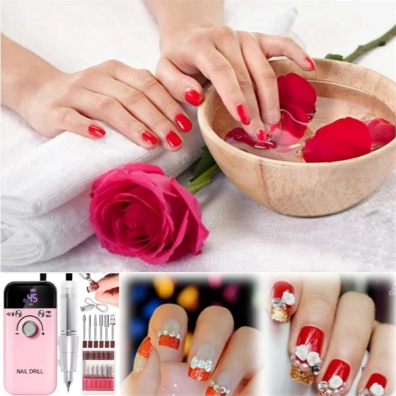 High-Speed Electric Manicure Hand Tool Battery-Powered Nail File for Convenient Manicure at Home