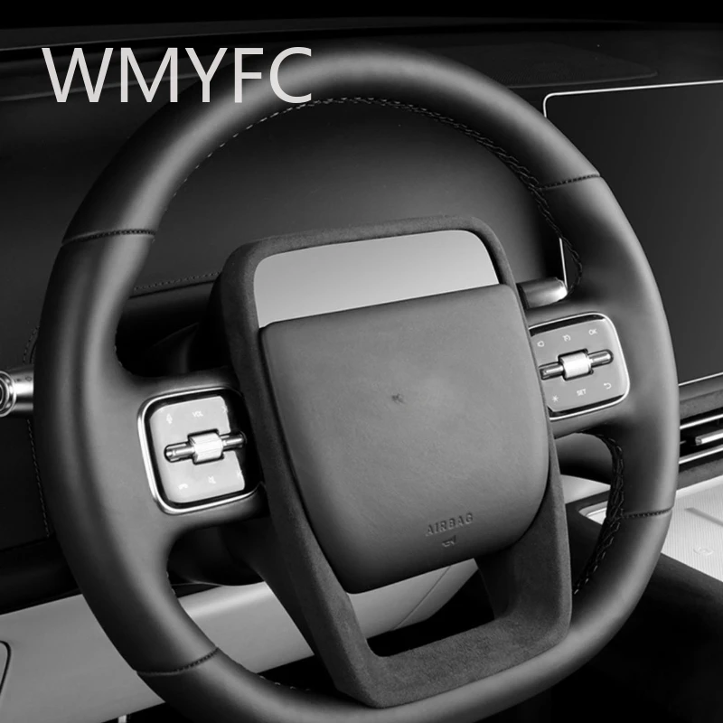 

For LiXiang L7 L8 L9 2022 2023 2024 Car Steering Wheel Screen Display Frame Cover Trims Suede Interior Accessories stickers