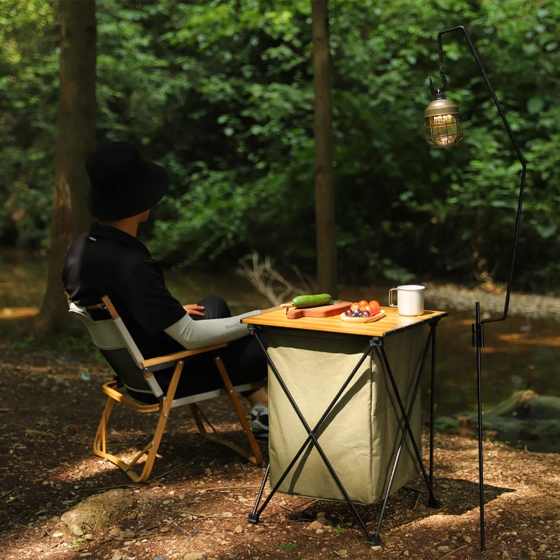 

Portable multifunctional aluminum alloy dual-use table cabinet, outdoor camping folding storage cabinet
