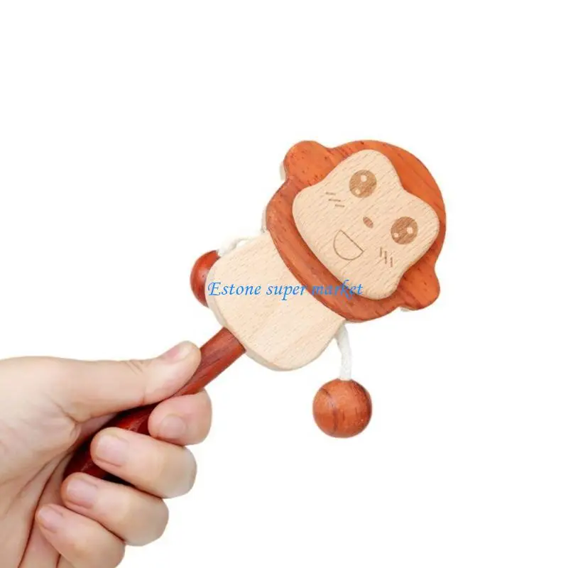 090B Multipurpose Baby Shake Drum Infant Handheld Bells Baby Rattle Encourage Exploration & Stimulate Senses for Boys Girls