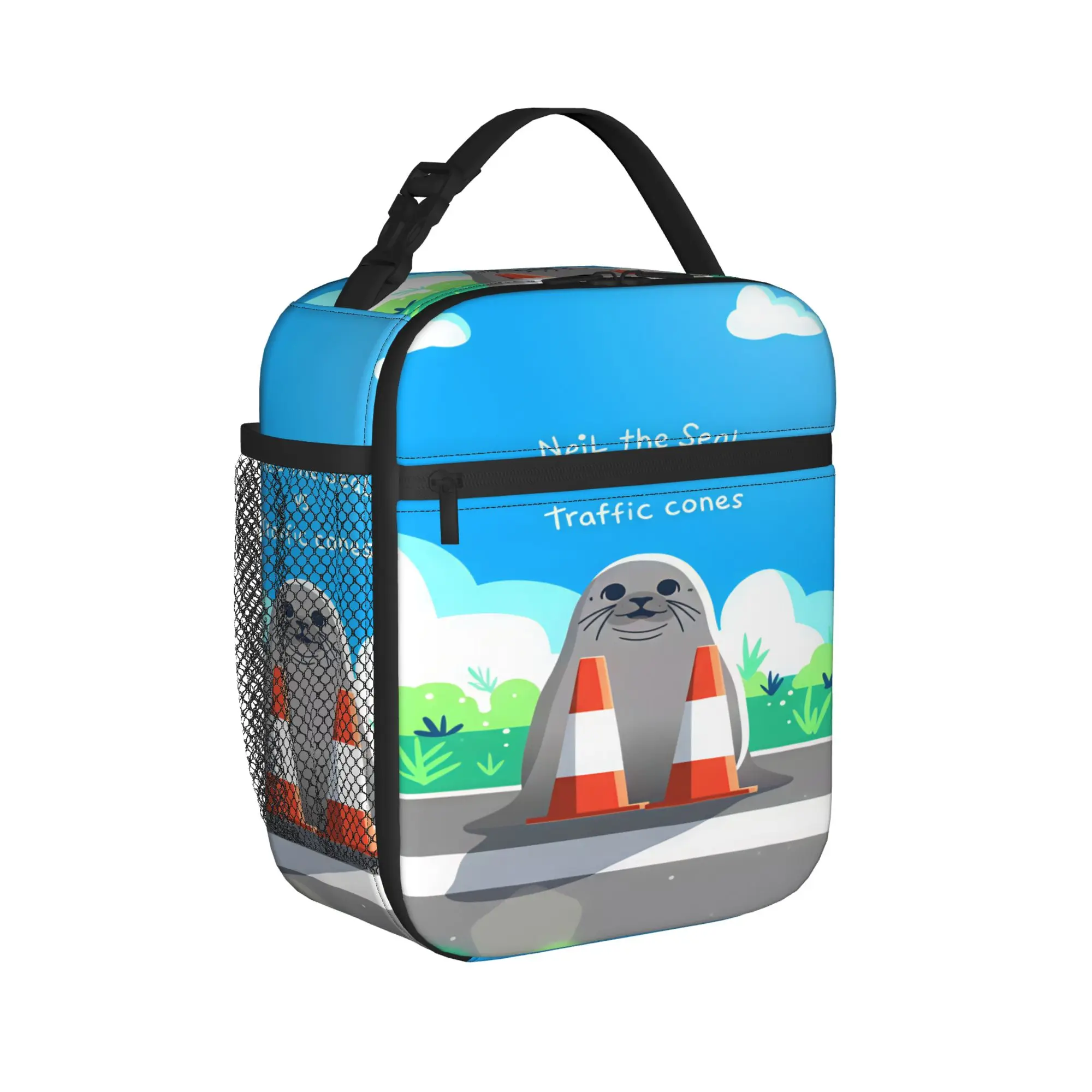 Cute Seal Lunch Bag For Women  Print Lunch Box Fun Office Cooler Bag Portable Oxford Thermal Lunch Bags