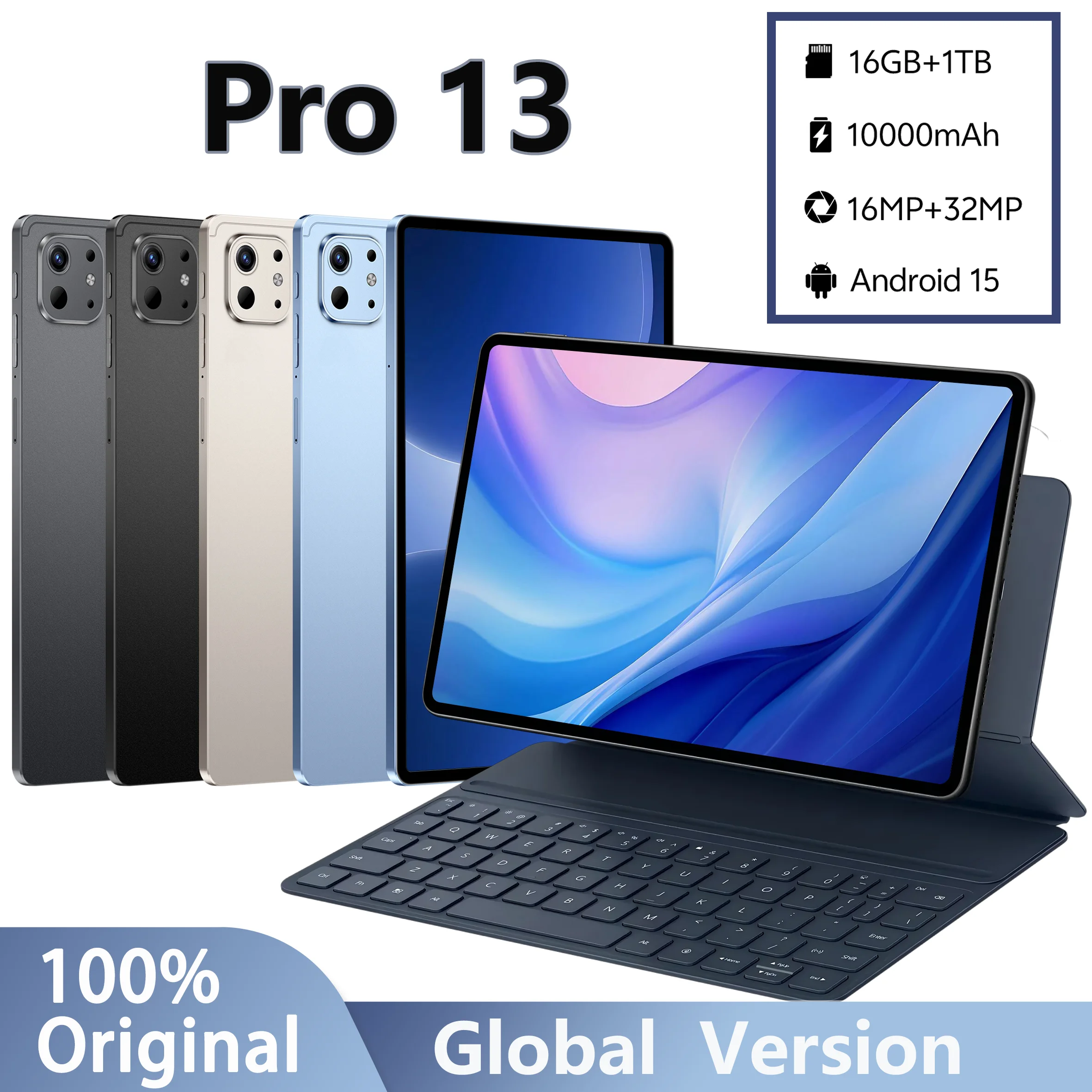 

NEW Pro 13 Tablet PC Global Version Pad Original 10.1inch Android 15 Snapdragon8 22GB+2TB 10000mah 5G Dual SIM Screen HD