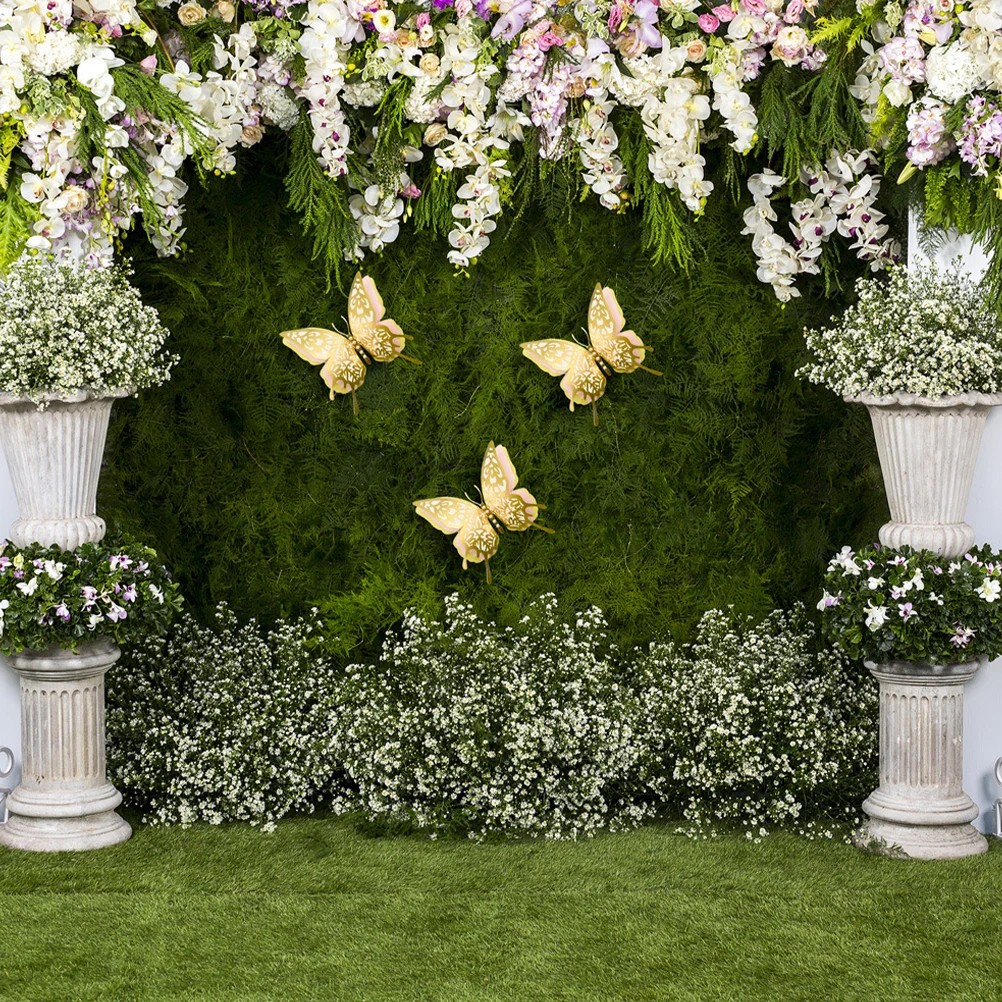 

2Pcs 3D Butterfly Decoration Paper Craft Butterflies Wall Decor Wall Stickers Pearl Hollow Decal Home Party Office Gifts