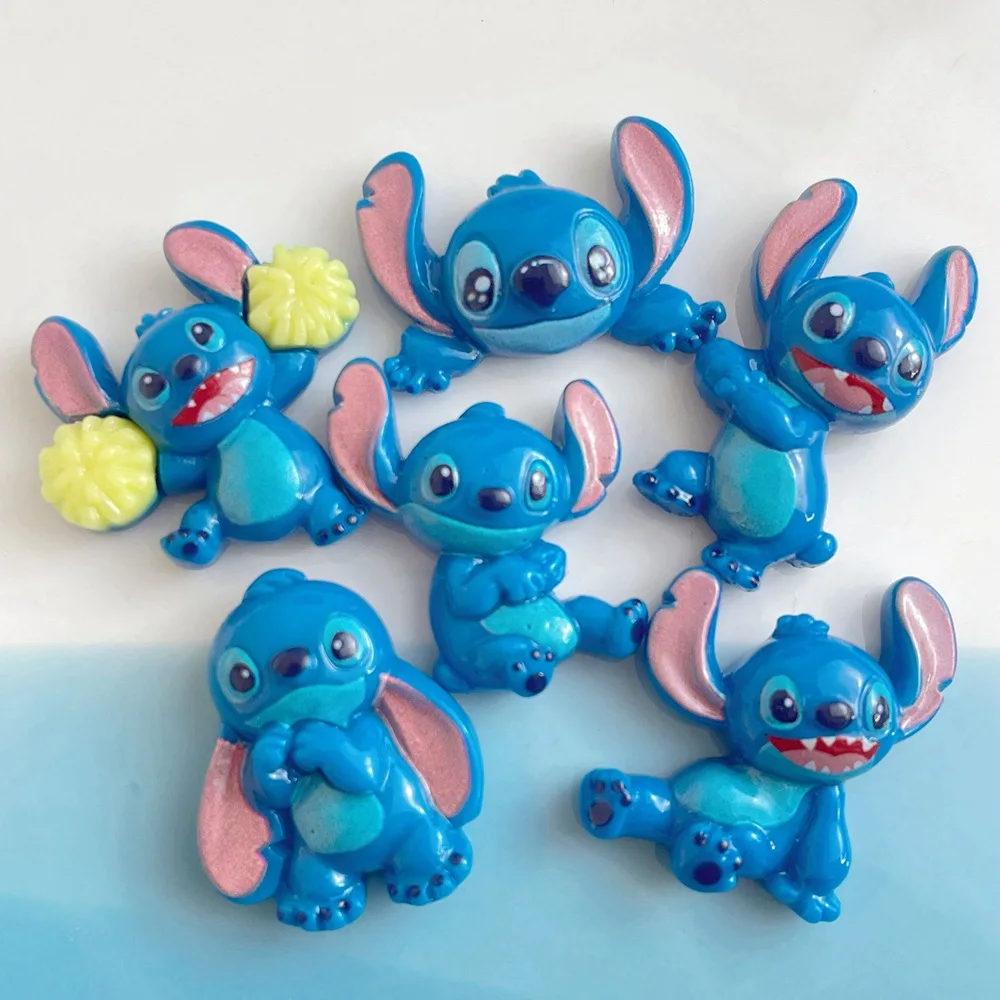 5Pcs cute stitch cartoon resin flatback supplies diy kawaii resin accessories crafts materials scrapbooking embellishment