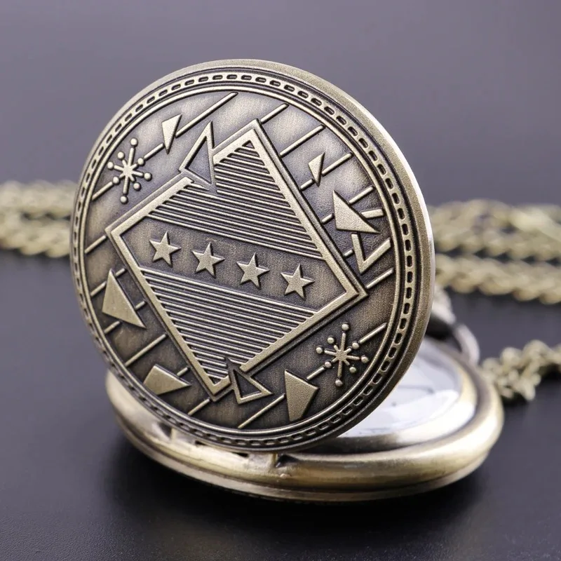 Orologio da tasca al quarzo retrò antico in bronzo per uomo donna Steampunk vendita calda collana di moda classica orologio a catena regali