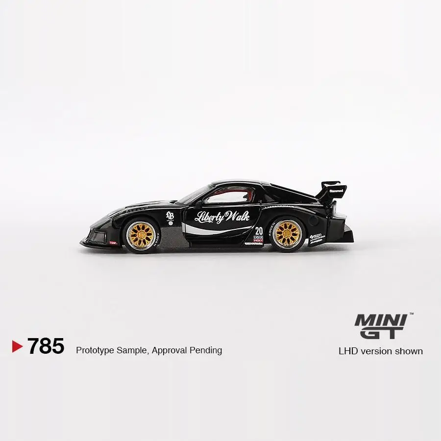 TSM miniGt 1/64 #785 MAZDA RX-7 LB-Super Silhouette liberty Walk Black Die-cast Alloy Car Model Collection Toy Gift