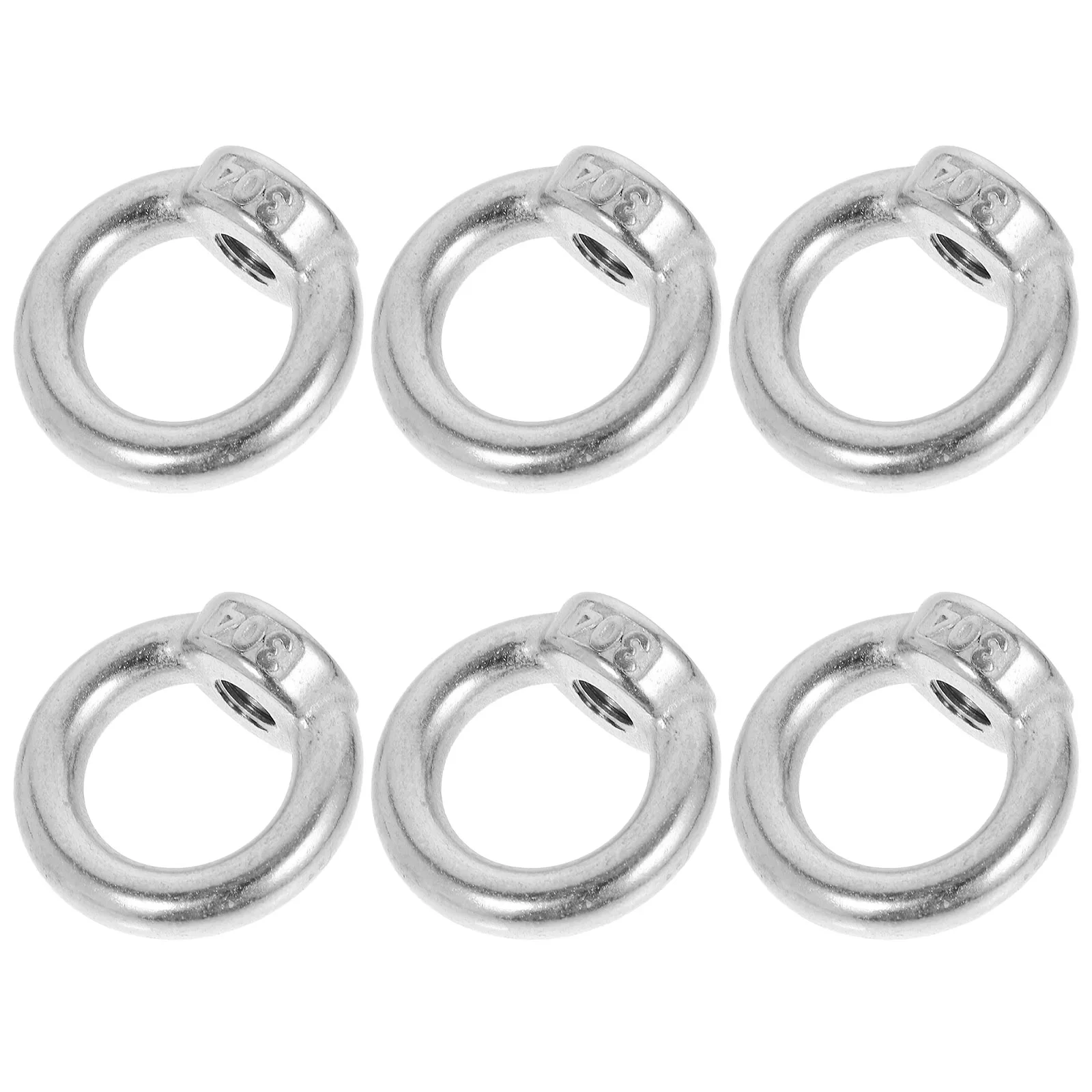 

6pcs Stainless Steel Eye Nut M8 Ring Bolt Heavy Duty Tie Down Rings for Roof Rack Kayak Silver Hardware Accessories