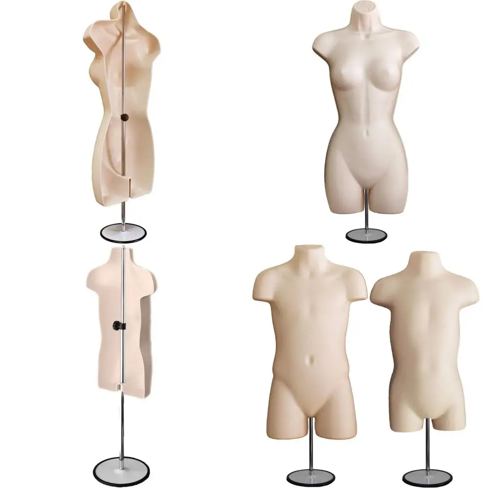 

Set of 4 Hanging Mannequins - Unisex, Child & Toddler, S-M Size with Metal Stands