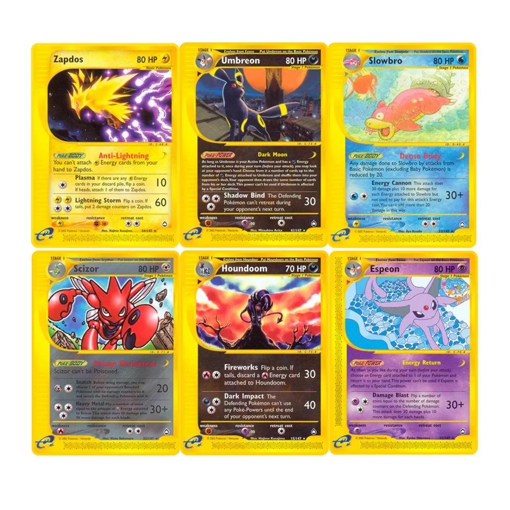 

Pokemon Foil Flash E-Card Trading Cards Arcanine Houndoom Tyranitar Azumarill Game Collection Cards PTCG Proxy Cards Kids Toys