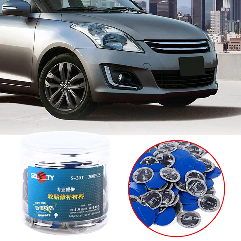 

200Pcs/pack 32mm/1.3inch Auto Car Rubber Wired Tyre Patches Puncture Repair Patch