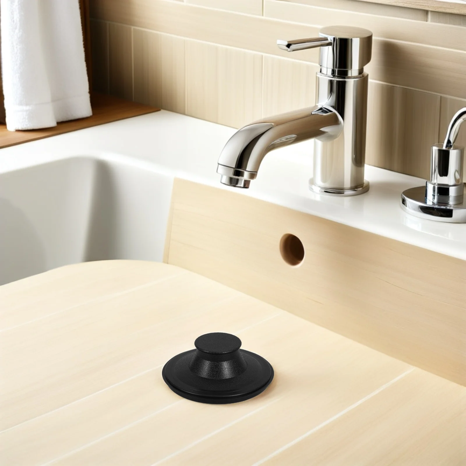 1 Set Water Pool Accessories Black Rubber Kitchen Sink Stopper Replacement Universal Drain Plug For Garbage Disposal Round Grip