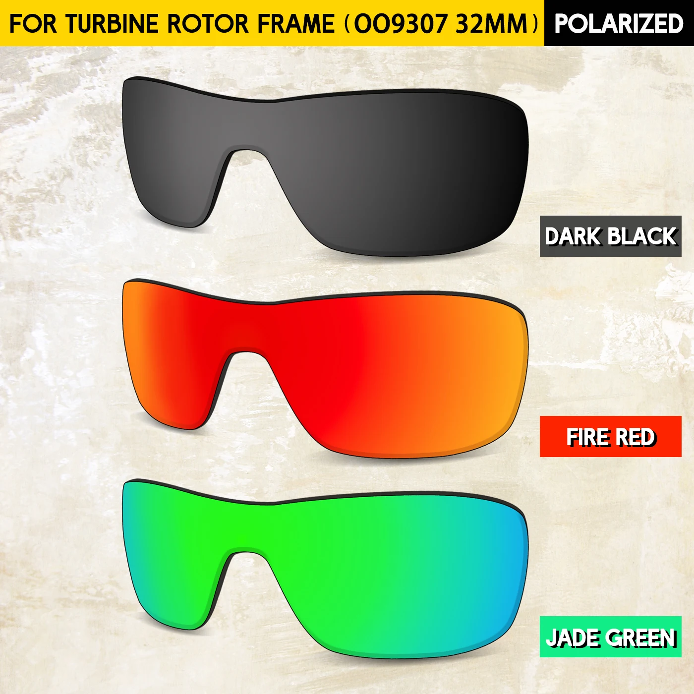 2 Pairs 1.5mm Polarized Replacement Lenses for Oakley Turbine Rotor OO9307 Sunglasses - Impact-Resistant Material