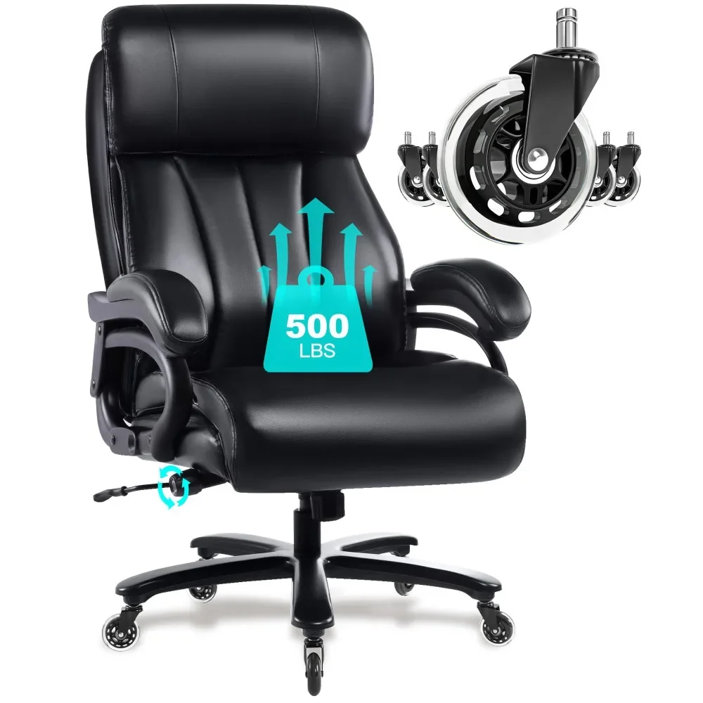 New Big and Tall Office Chair 500lbs, Heavy Duty Office Chair  with Adjustable Lumbar Suppor Design