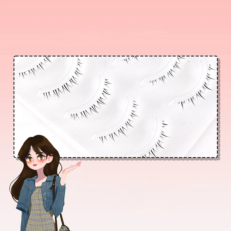 رموش صناعية ثلاثية الأبعاد خفيفة الوزن وشريط شفاف طبيعي ومريح للاستخدام اليومي رموش رقيقة وناعمة