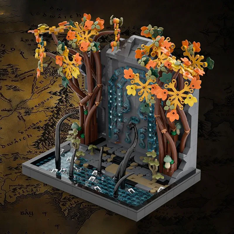 خواتم سحرية نموذج Moc قوالب بناء وحدات غامضة بوابة الغربية نموذج التكنولوجيا كتل عيد الميلاد لتقوم بها بنفسك لعبة هدايا البناء