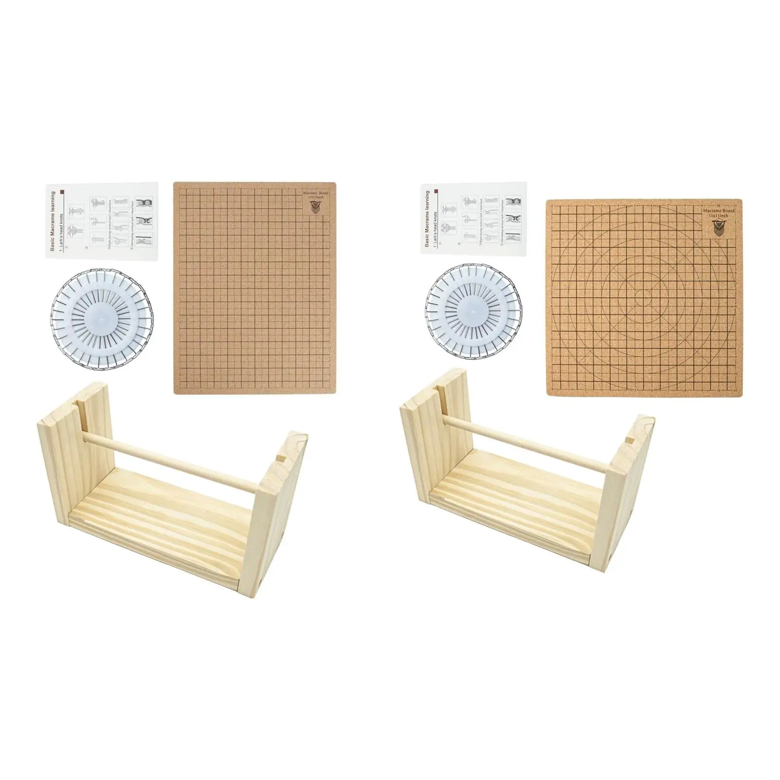 Macrame Board with Pins Macrame Project Board with Grids Braiding BoardReusable Macrame Cork Board view 3