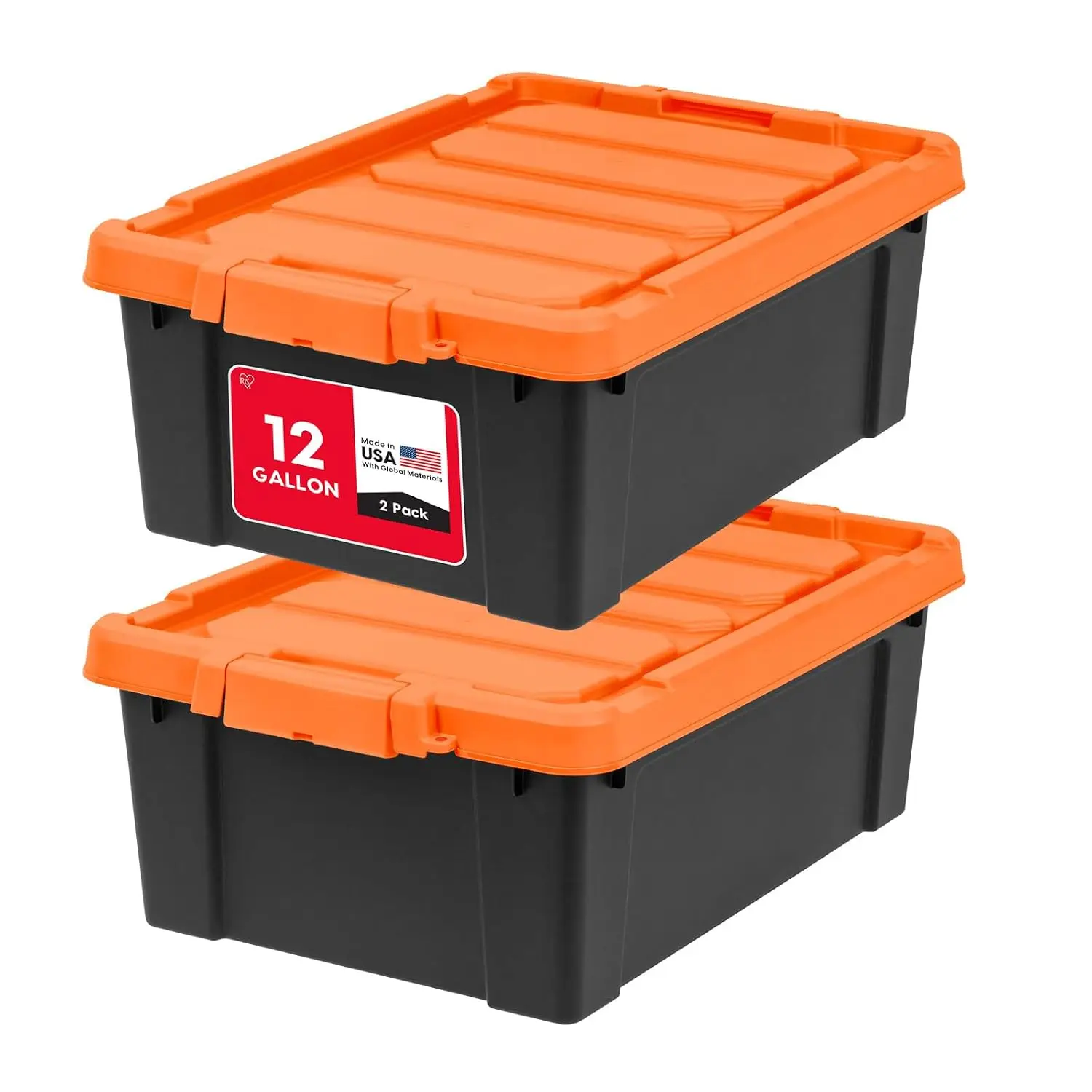 Lockable Storage Bins with Lids, 12 Gallon Heavy Duty, 2 Pack