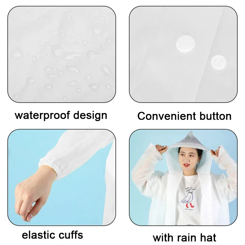 Women\'s and men\'s impermeable thickened waterproof raincoat tour cycling motorcycle outdoor trekking poncho raincoat with hat