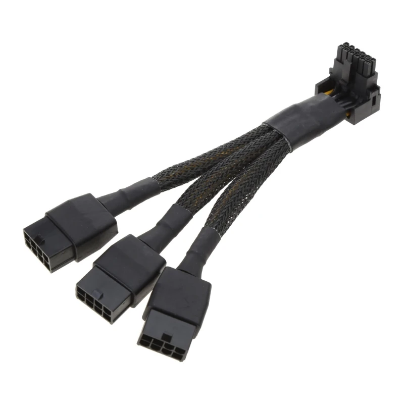 E9LB 3x8pin 8PIN to 16Pin 12VHPWR GPU Power Cable 16Pin Connector GPU Extension Cable
