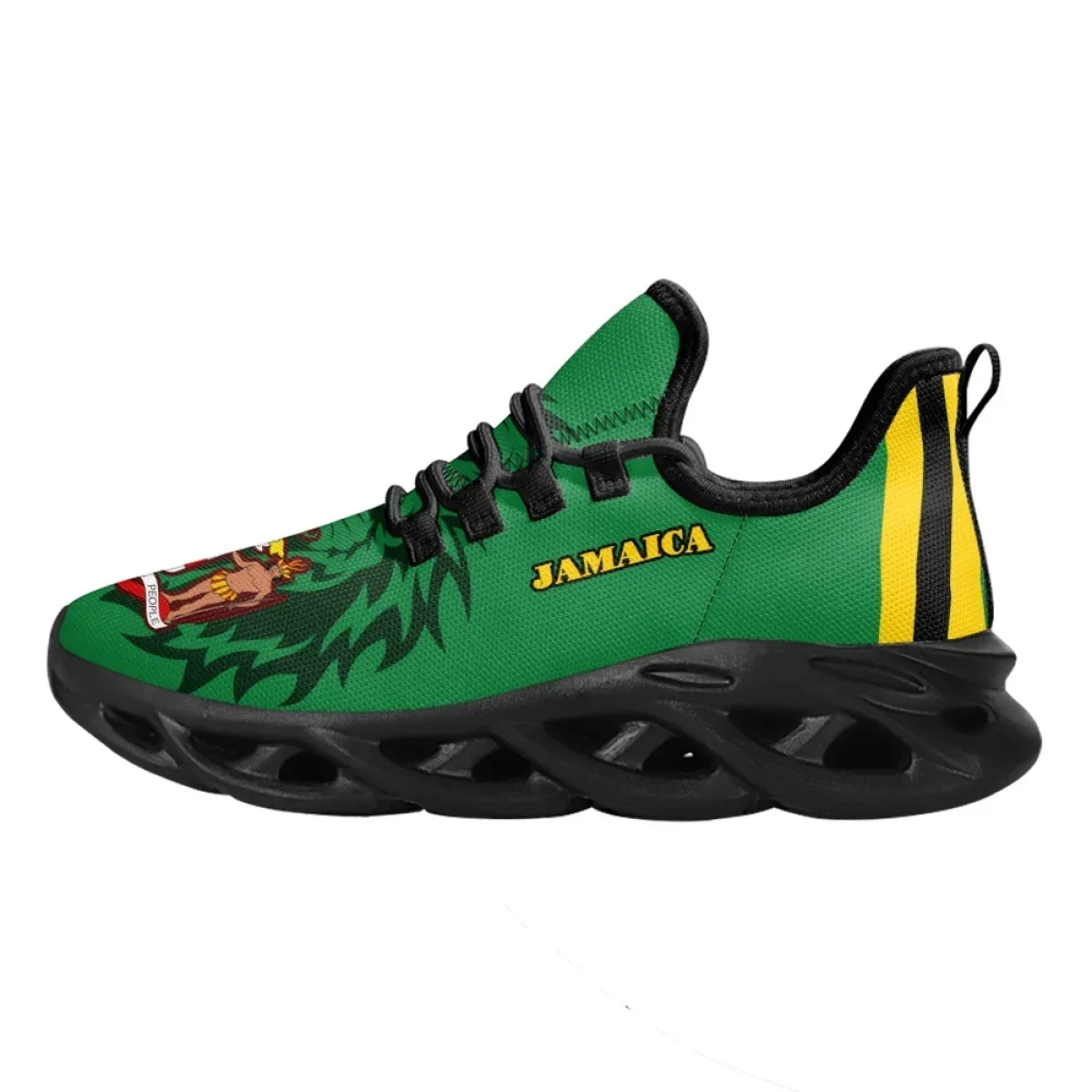 Jamaica Flag Print Women's Mesh Swing Sneakers Rasta Rastafari Lion Design Platform Shoes for Ladies Comfort Tennis