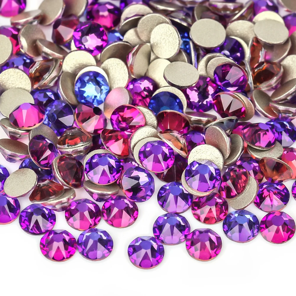 VC New Colors Purple Velvet Champagne Sun Star 2088 Glitter Nail Art Rhinestones  Flatback Crystal Glass Non Hot Fix Stones