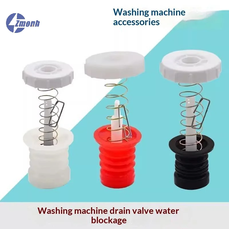 New！1 Set Washing Machine Drain Valve Rubber Packing With Spring And Pull Rod For Washer Repair Replacement