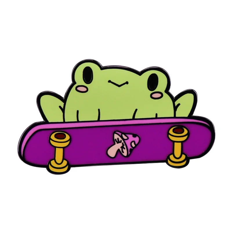 Cute Skateboard Frog Brooch Cute Badge Accessories