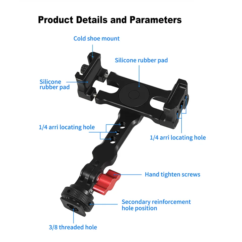 1 conjunto multifuncional bota fria boca rotativa clipe de telefone horizontal vertical câmera monitor suporte do telefone preto