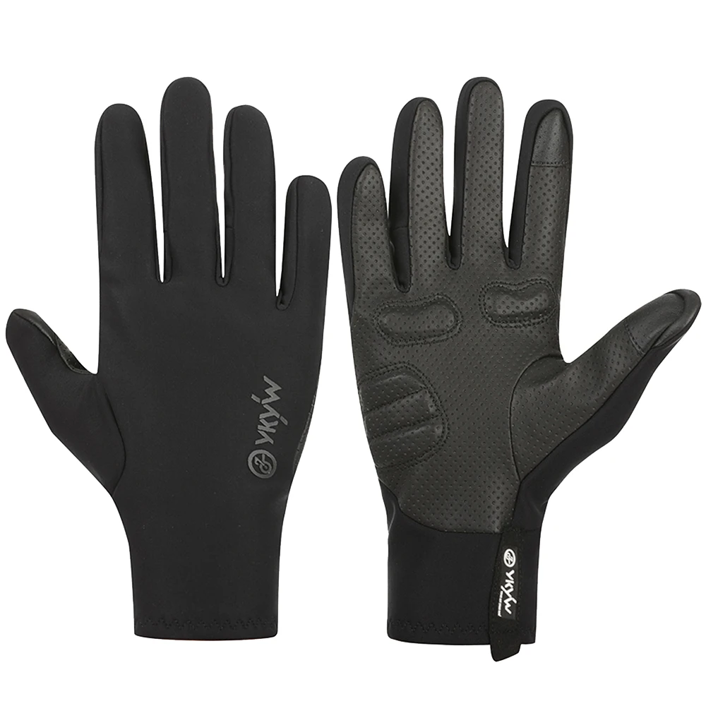 YKYWBIKE Fahrradhandschuhe Vollfinger 0-15 ° C Wasserdichte Winterwärme Fleece stoßdämpfende Touchscreen Rennradhandschuhe MTB