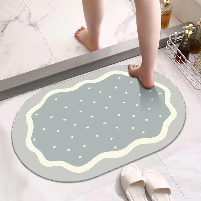 Toilet floor mat bathroom non-slip foot mat toilet door quick drying carpet diatom mud absorbent mat