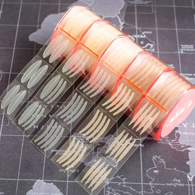 เทปติดเปลือกตาแบบใหญ่ 400 ชิ้น/กล่อง เทปติดเปลือกตาแบบพับสองชั้น ติดเองได้ ไม่ต้องใช้กาว ขนาด S/L สำหรับแต่งหน้า ใส มองไม่เห็น แก้ปัญหาเปลือกตาตก