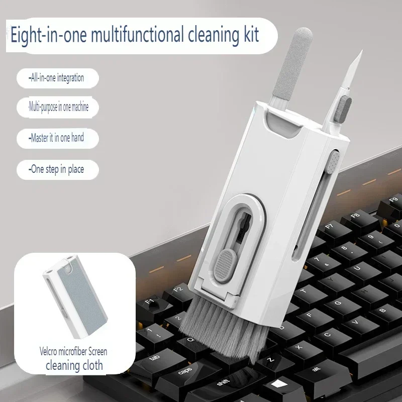 

8 in 1 Cleaning Kit Computer Keyboard Cleaner Brush Earphones Cleaning Pen For Headset IPad Phone Cleaning Tools Keycap Puller