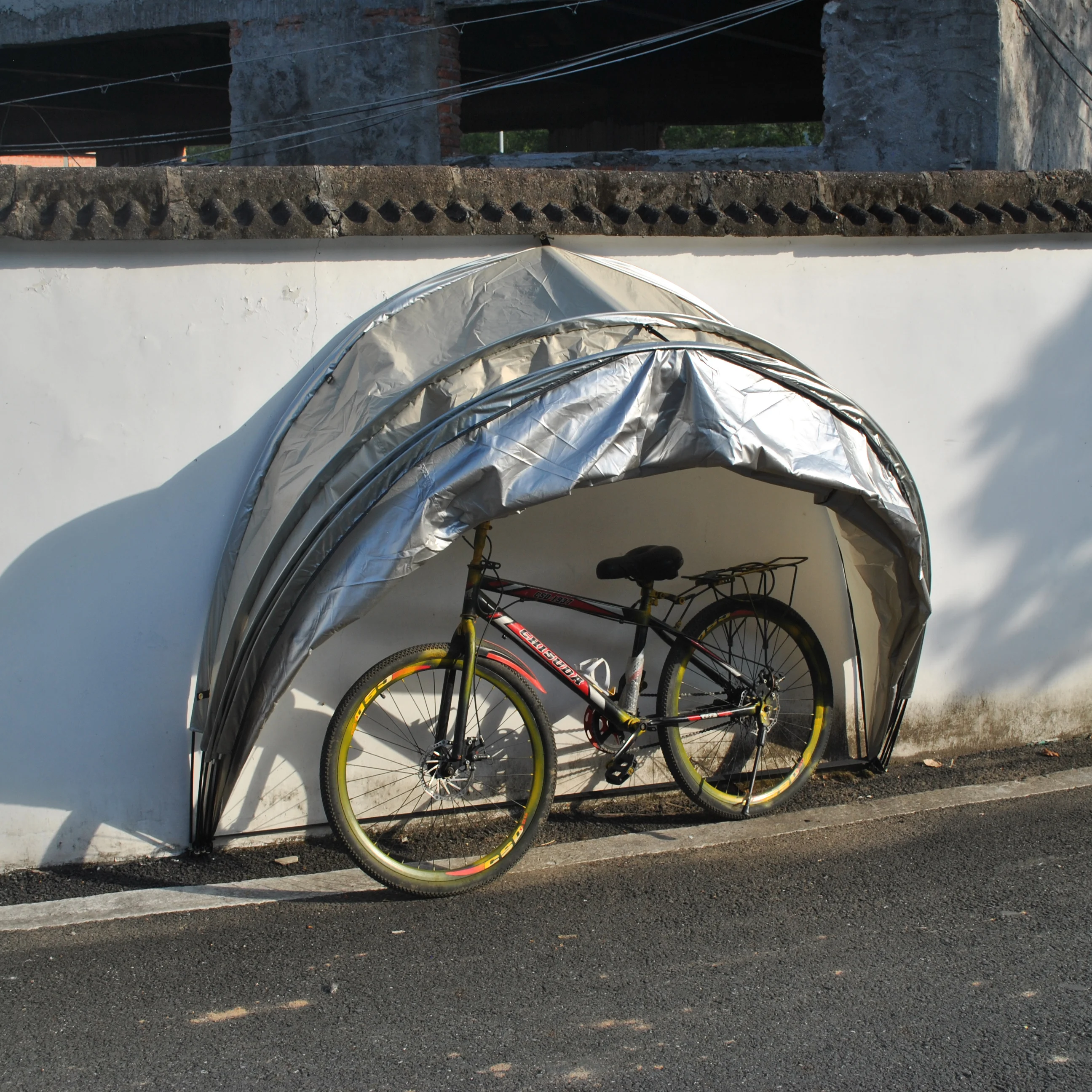 Hanging on Wall 3 Bicycles Garage Tent or 2 Motorcycle Storage Rainproof Dustproof Multi-function Sundry Room,Fence tent