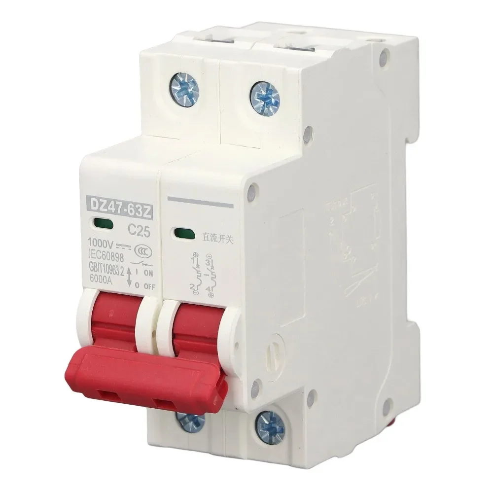 DZ47-63Z Circuit Breaker 2P DC 1000V Protection Circuit Breaker 10/16/20/25/32/40/50/63A 6000A Breaking Capacity