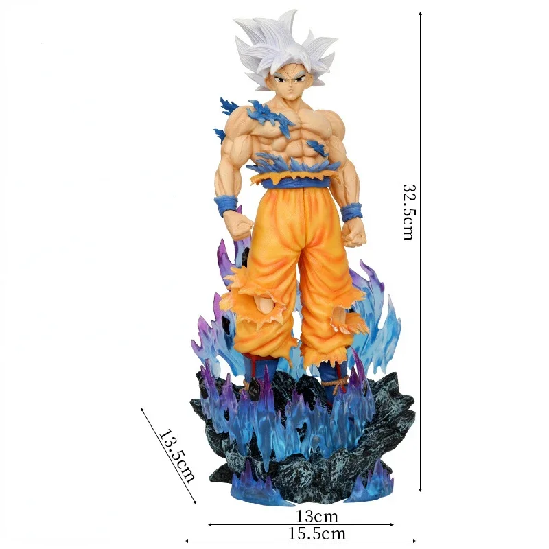 33 cm Dragon Ball Figuren Son Goku Anime Figur Haar Weiß Action Figur Modell Statue Puppe Pvc Sammlung Dekoration Spielzeug geschenk