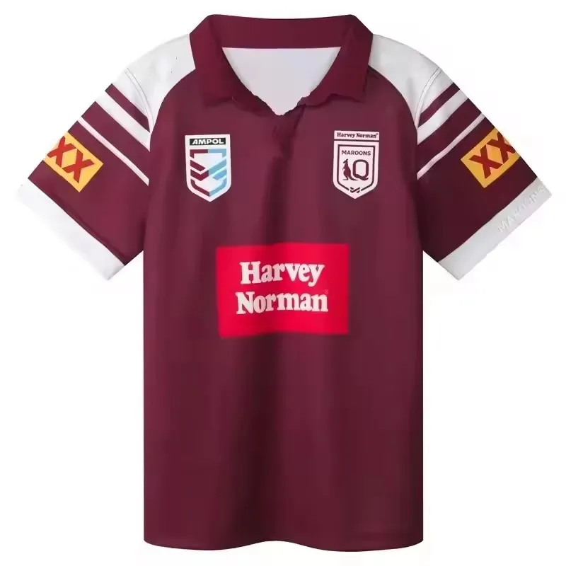 QLD Maroons 2025 Home / بعيدا / تدريب / قميص رجالي - مقاس الرجال: S-5XL (طباعة رقم الاسم المخصص) #3