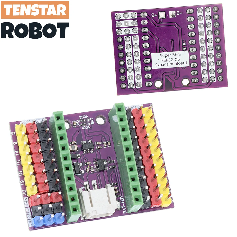 TENSTAR ROBOT ESP32-C6 SuperMini Development 4MB flash WIFI 6 Bluetooth 5 Microcontroller Programming Learning Purple Board