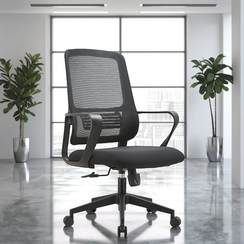 Elegant Modern Eco-Friendly Rotating Ergonomic Lifting Office Chair Fabric Seat Fixed Armrest