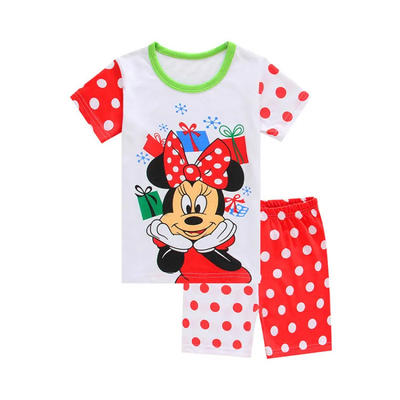 Hot Short sleeved Pajama and pajama suit Bell Minnie Mermaid Ariel kids Sleepwear Cotton Nightwear Clothes Pajamas Sets Gift