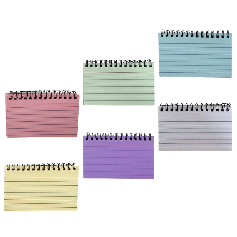 6 pçs portátil espiral bloco de notas colorido pequenos cadernos forrado bolso bloco de notas multi-uso almofadas de planejamento para escritório escolar