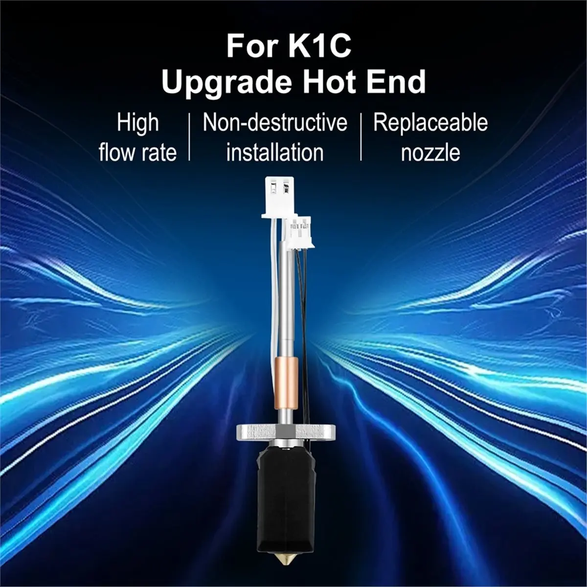 Upgrade Hotend Kit for K1C Hotend Replaceable Nozzle Brass 0.4mm for K1 MAX Hotend Kit 3D Printer
